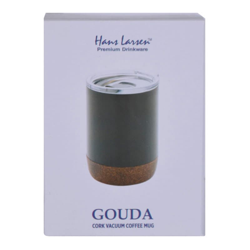 GOUDA - Hans Larsen Vacuum Mug With Cork Base - Black detail 5