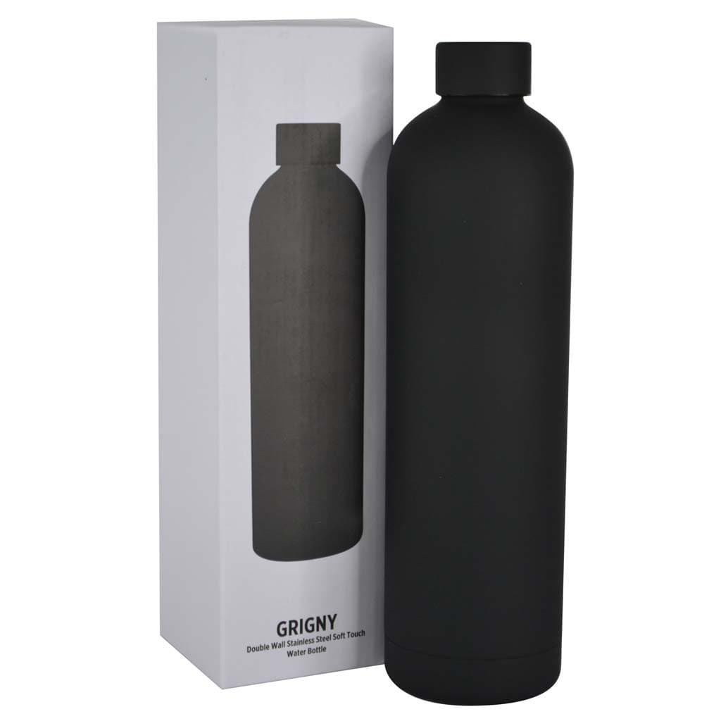 GRIGNY - Soft Touch Insulated Water Bottle - 1000ml - Black detail 2