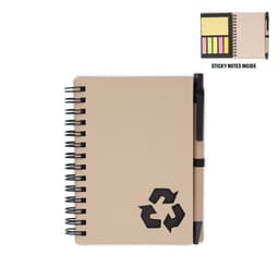HASSA - eco-neutral A6 Notepad & Pen Set with Sticky Note Black