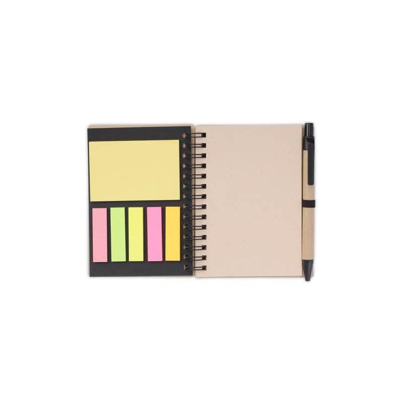 HASSA - eco-neutral A6 Notepad & Pen Set with Sticky Note - Black detail 3