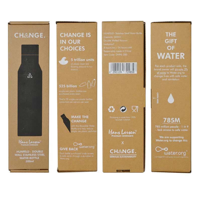 HUNFELD - CHANGE Collection SS Double Wall Water Bottle - Black detail 5