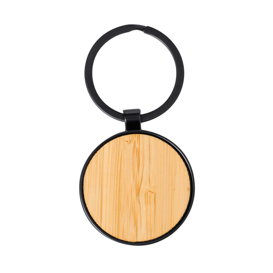 JACA - Round Bamboo Metal Keychain detail 2