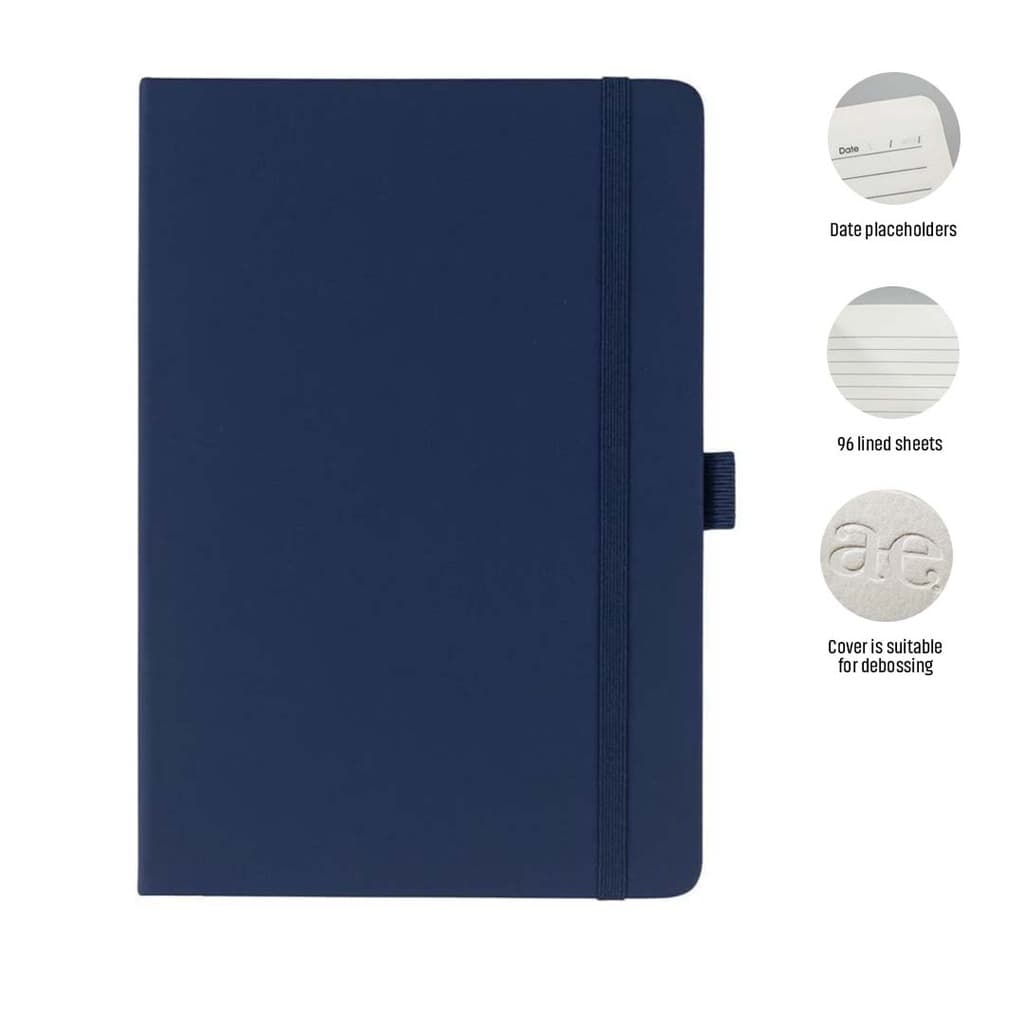 JURSI - Giftology A5 PU Notebook with Pen Loop - Navy Blue corporate gift