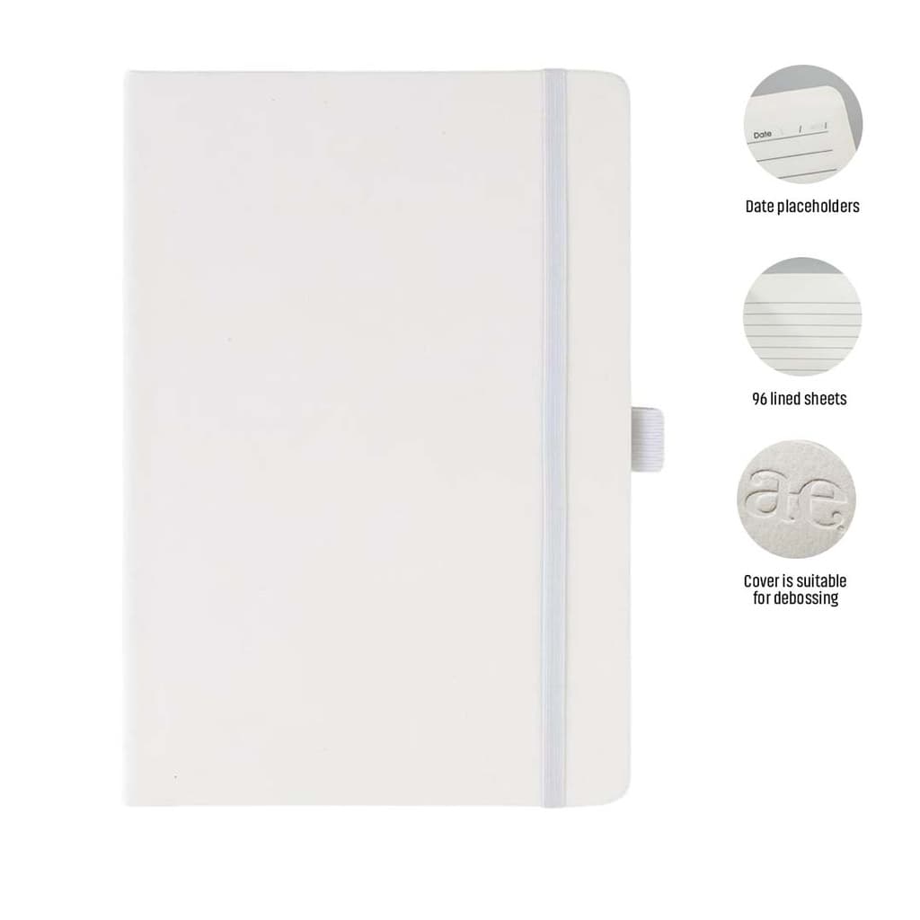JURSI - Giftology A5 PU Notebook with Pen Loop - White corporate gift