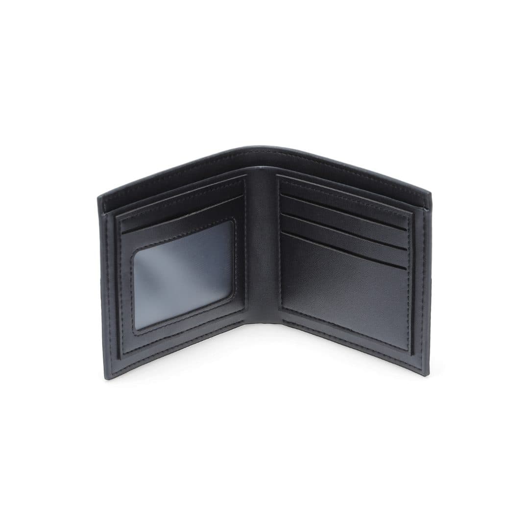 KEMI - Men's Compact Bifold PU Wallet - Black detail 3