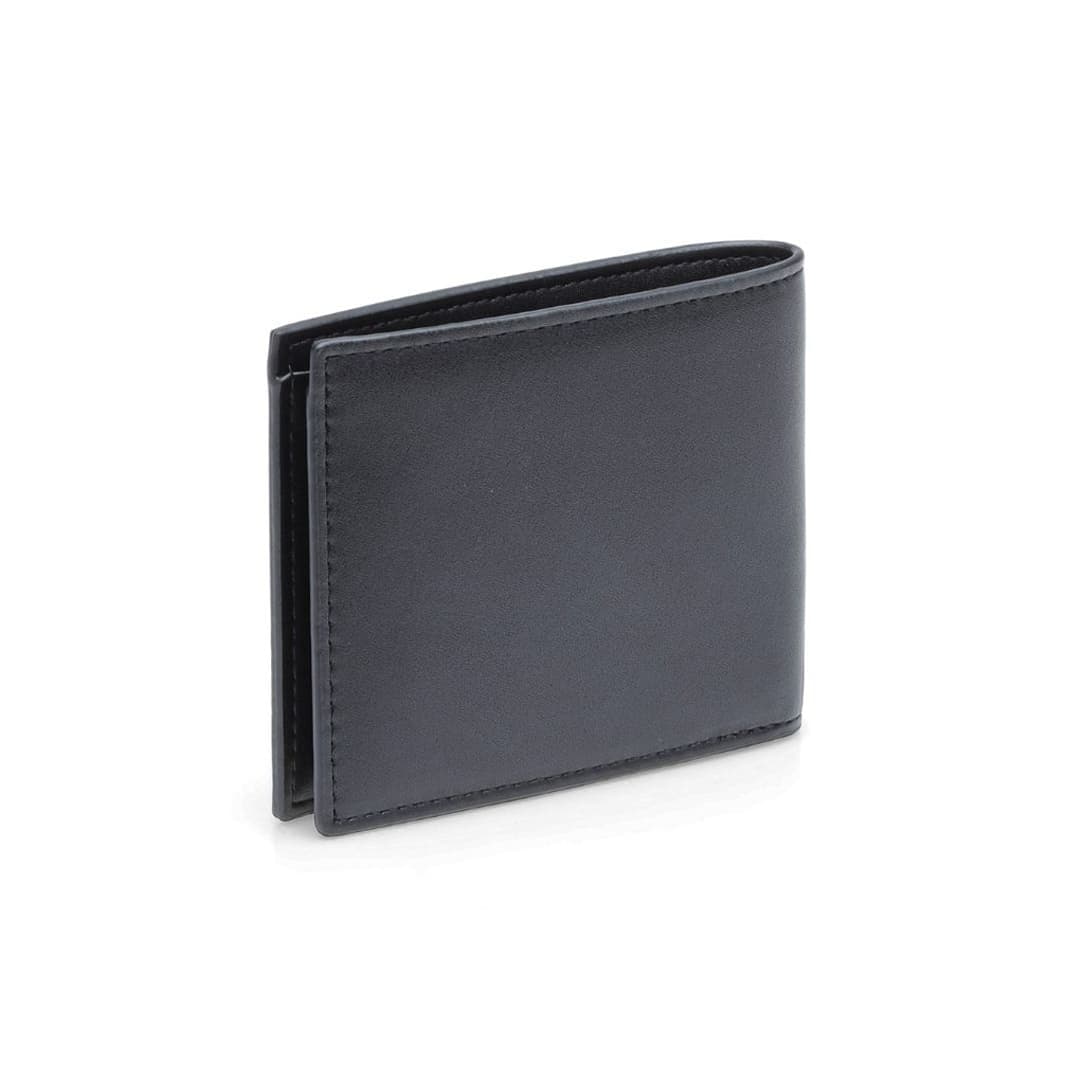 KEMI - Men's Compact Bifold PU Wallet - Black detail 4
