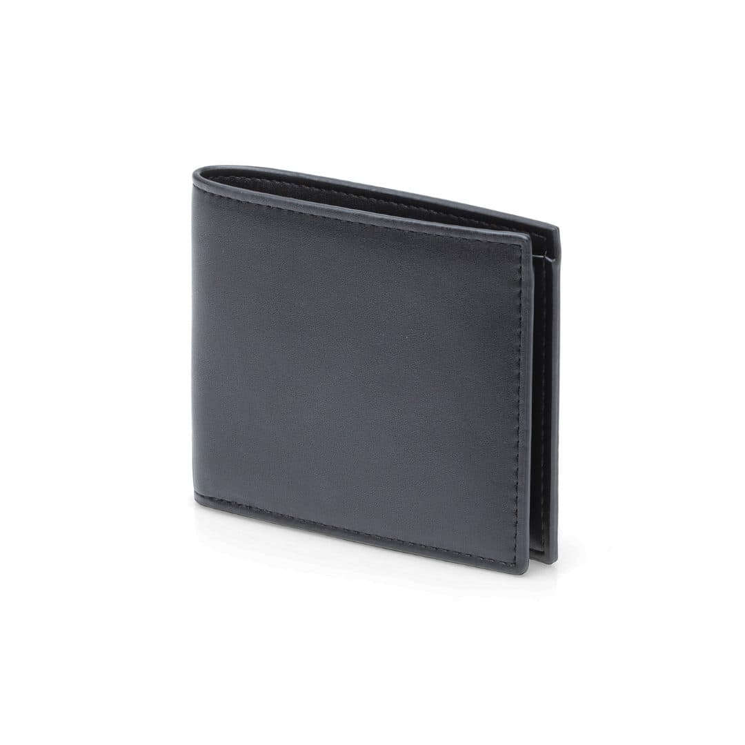 KEMI - Men's Compact Bifold PU Wallet - Black detail 5