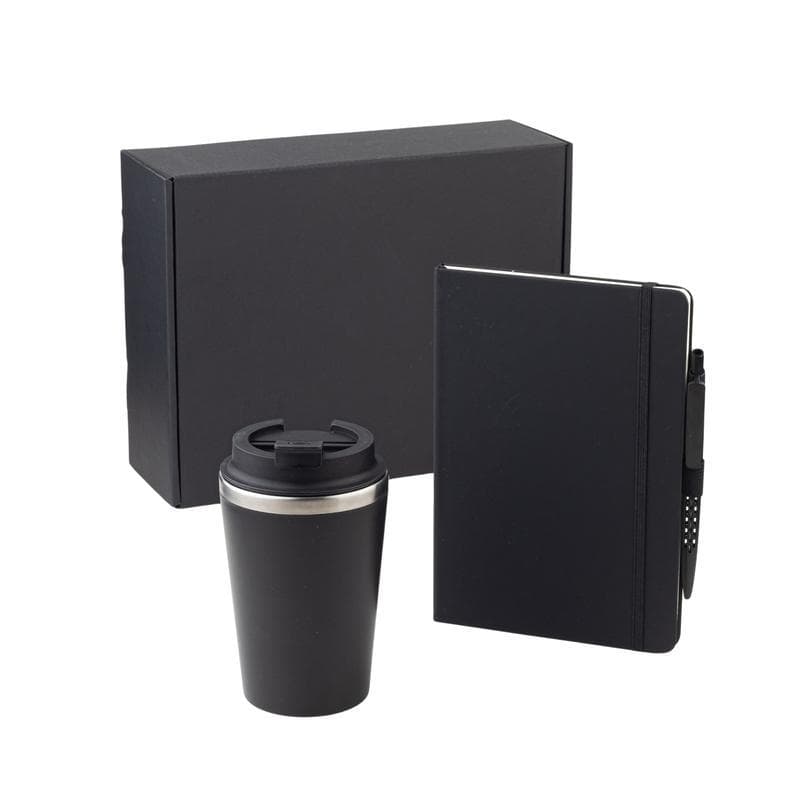 KOKSI - Giftology Set of Double Walled Tumbler, A5 Notebook and Pen - Black detail 2