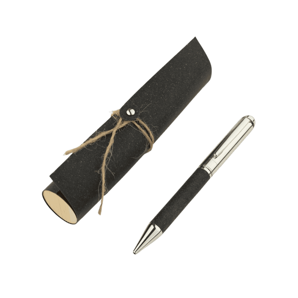 KORU - eco-neutral Metal Pen with Recycled Leather Barrel