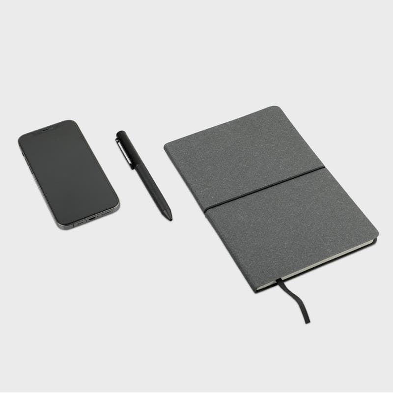 KOTEL - eco-neutral A5 Recycled Leather Soft Cover Notebook - Black detail 2