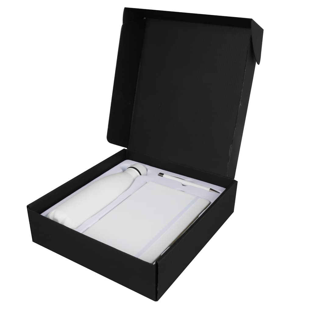 LAUTA - Giftology Set of Stainless Bottle, Notebook and Pen - White corporate gift