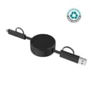 LECCO - @memorii Recycled 6-in-1 retractable Charging Cable Black