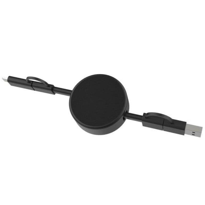LECCO - @memorii Recycled 6-in-1 retractable Charging Cable - Black detail 2