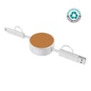LECCO - @memorii Recycled 6-in-1 retractable Charging Cable White