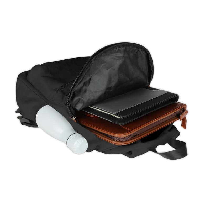 LEMGO - Giftology Canvas Backpack - Black/Tan detail 4