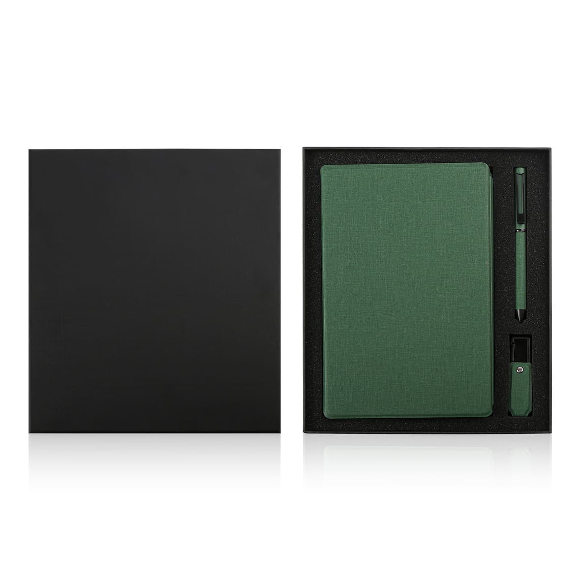 LENZEN - CHANGE ZERO Sustainable Gift Set with Refillable Notebook, Pen & USB Keychain - Green detail 7
