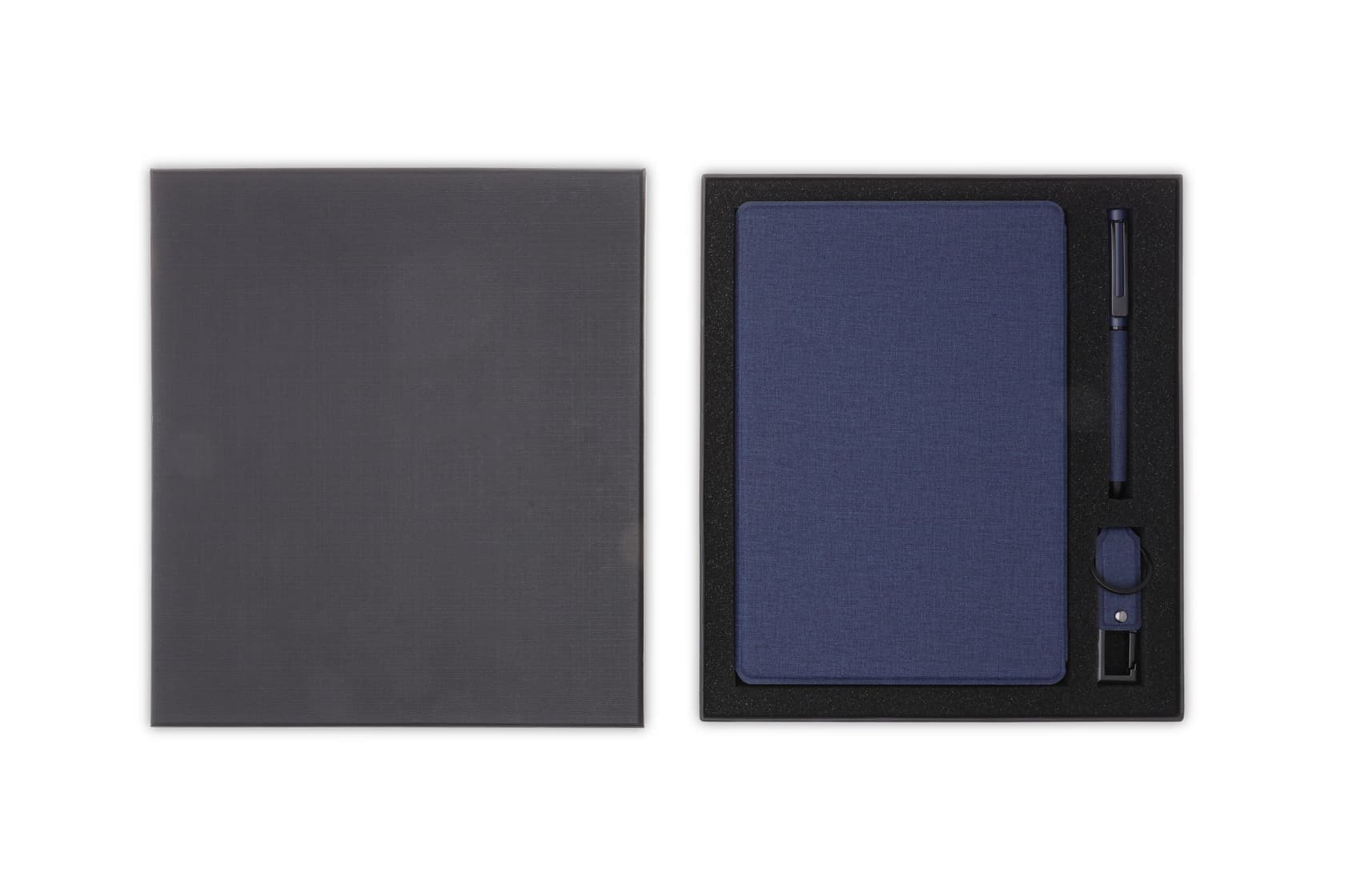 LENZEN - CHANGE ZERO Sustainable Gift Set with Refillable Notebook, Pen & USB Keychain - Navy detail 6