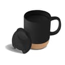 LUCCA - Giftology Ceramic Mug with Cork and Lid Black