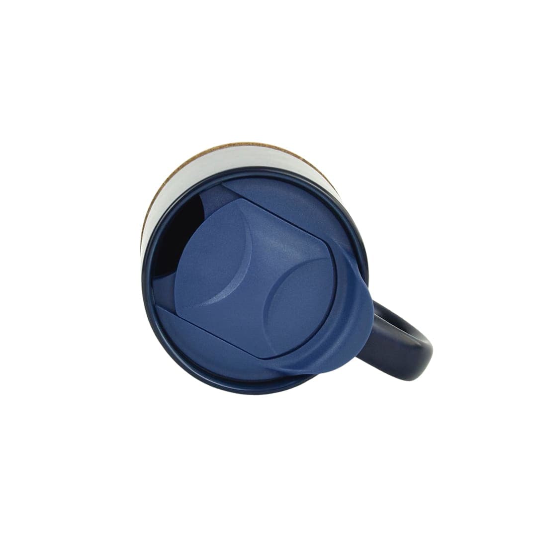 LUCCA - Giftology Ceramic Mug with Cork and Lid - Navy Blue detail 4