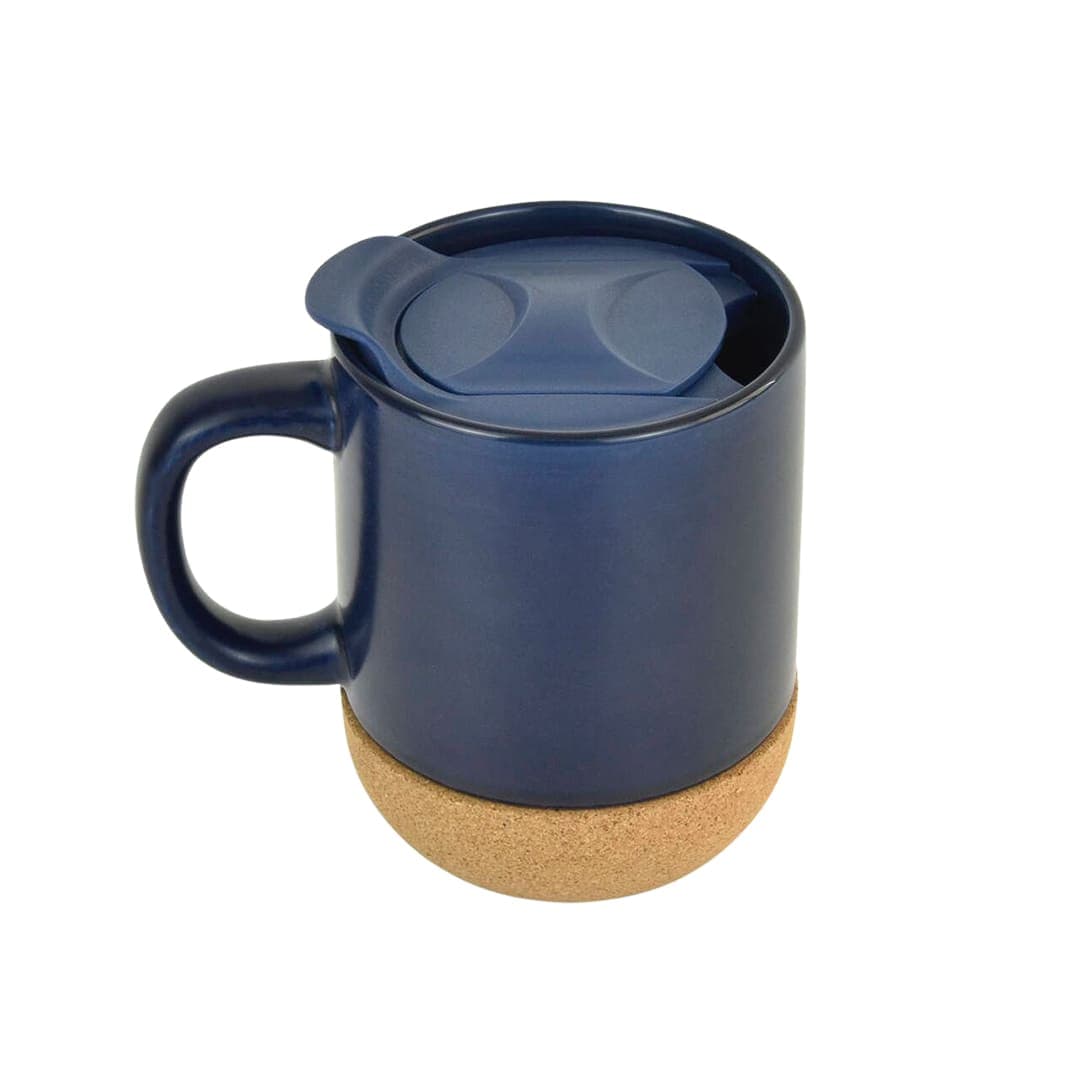 LUCCA - Giftology Ceramic Mug with Cork and Lid - Navy Blue detail 5