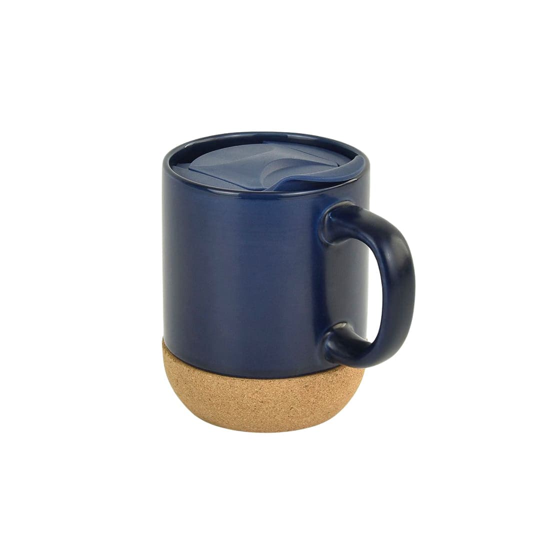 LUCCA - Giftology Ceramic Mug with Cork and Lid - Navy Blue detail 6