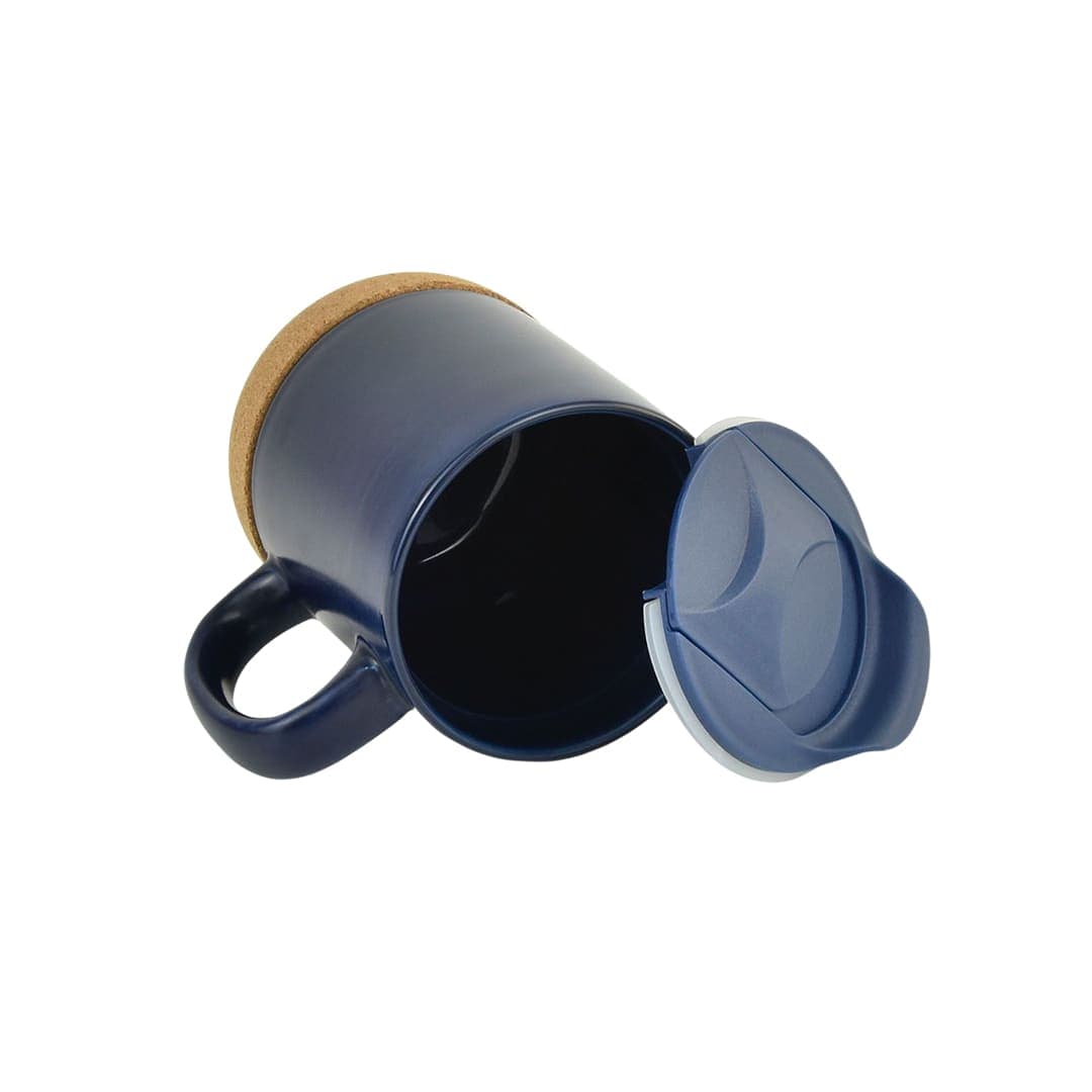 LUCCA - Giftology Ceramic Mug with Cork and Lid - Navy Blue detail 7