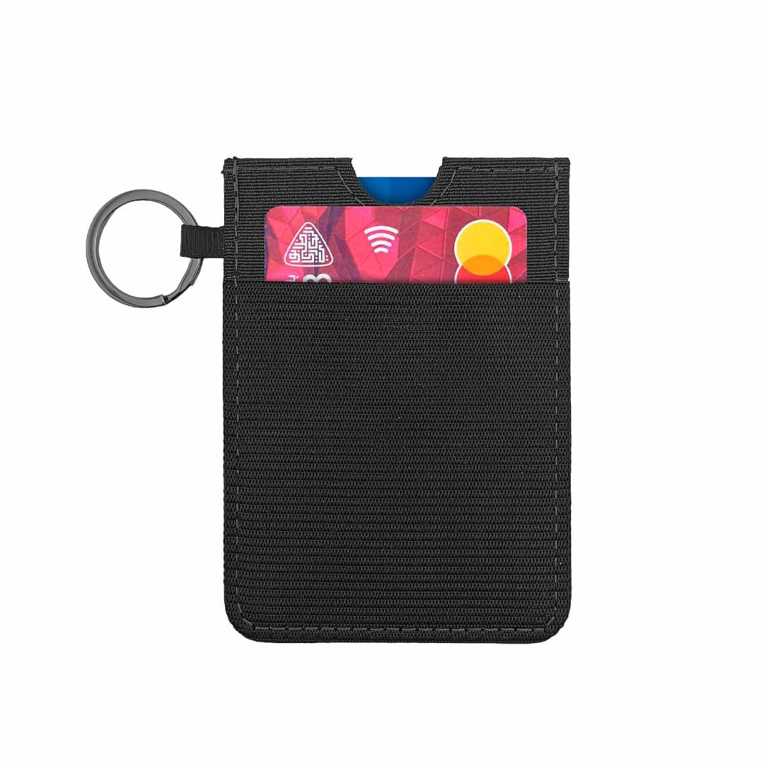 LUGANO - Vertical RFID Cardholder Wallet with Keyring - Black detail 4