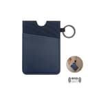 LUGANO - Vertical RFID Cardholder Wallet with Keyring Navy Blue