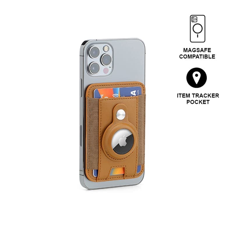MARZ - Santhome® Magnetic Phone Cardholder with Santhome Tag Pocket - Tan corporate gift