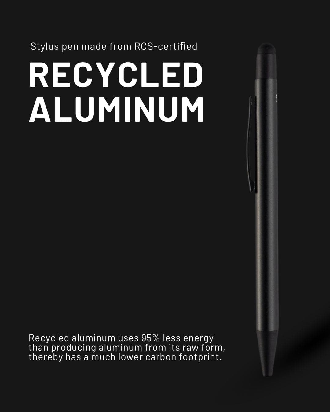MASSA - Recycled Aluminum Ball Pen - Black detail 5