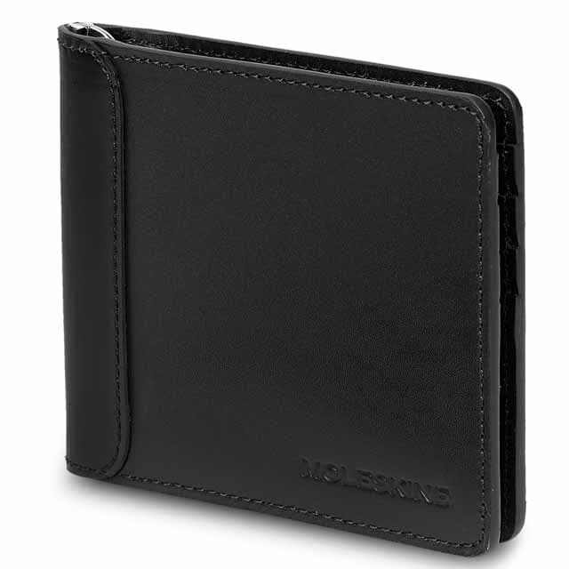 Moleskine Classic Genuine Leather Clip Wallet - Black detail 2
