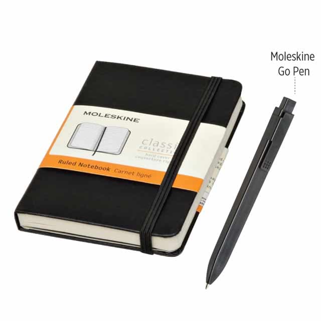 Moleskine Classic Large Notebook & Go Pen Set (Black) detail 2