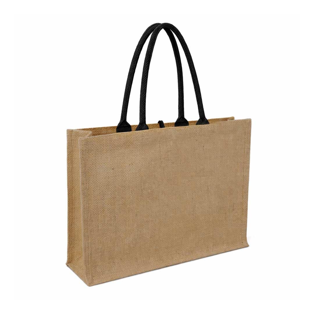 MONCLOVA - Jute Bag with Canvas Pocket - Natural detail 5