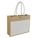MONCLOVA - Jute Bag with Canvas Pocket Natural