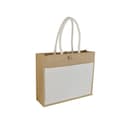 MONCLOVA - Jute Bag with Canvas Pocket Natural