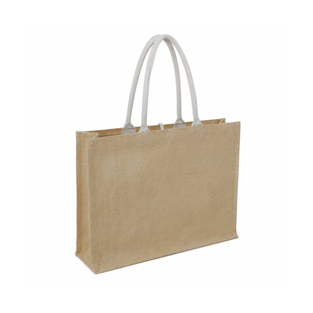 MONCLOVA - Jute Bag with Canvas Pocket - Natural detail 2