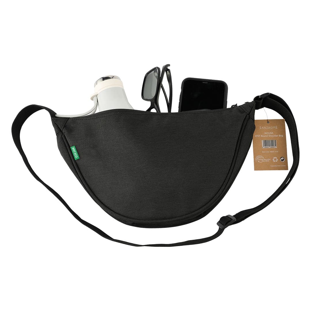 MOURA - GRS Recycled Half Moon Sling Bag - Black detail 2