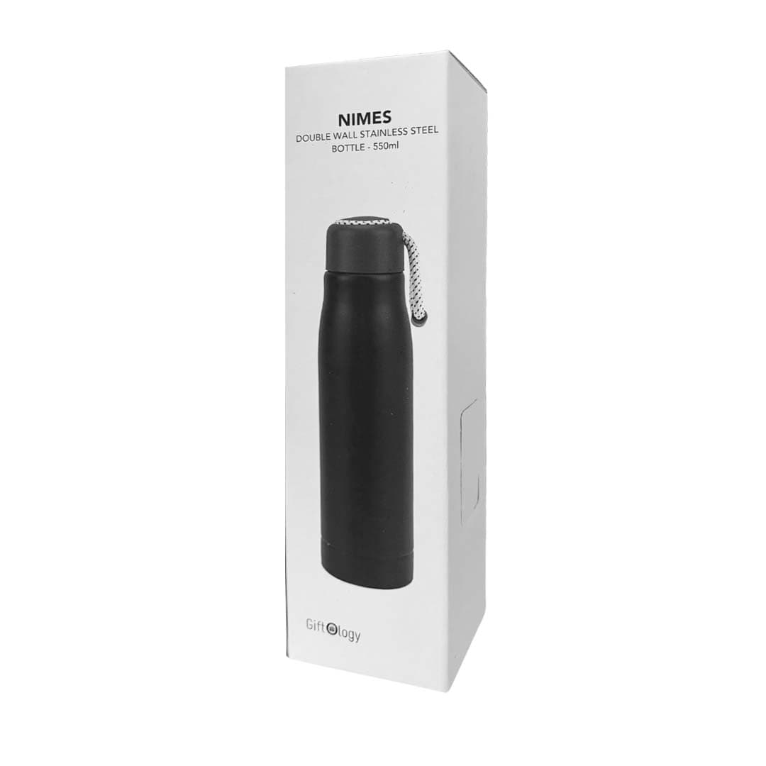 NIMES - Giftology Double Wall Stainless Steel Bottle 550ml - Black detail 3