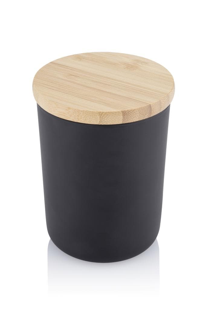 NOUM - Arabic Oudh Scented Glass Candle with Bamboo Lid - Black detail 2