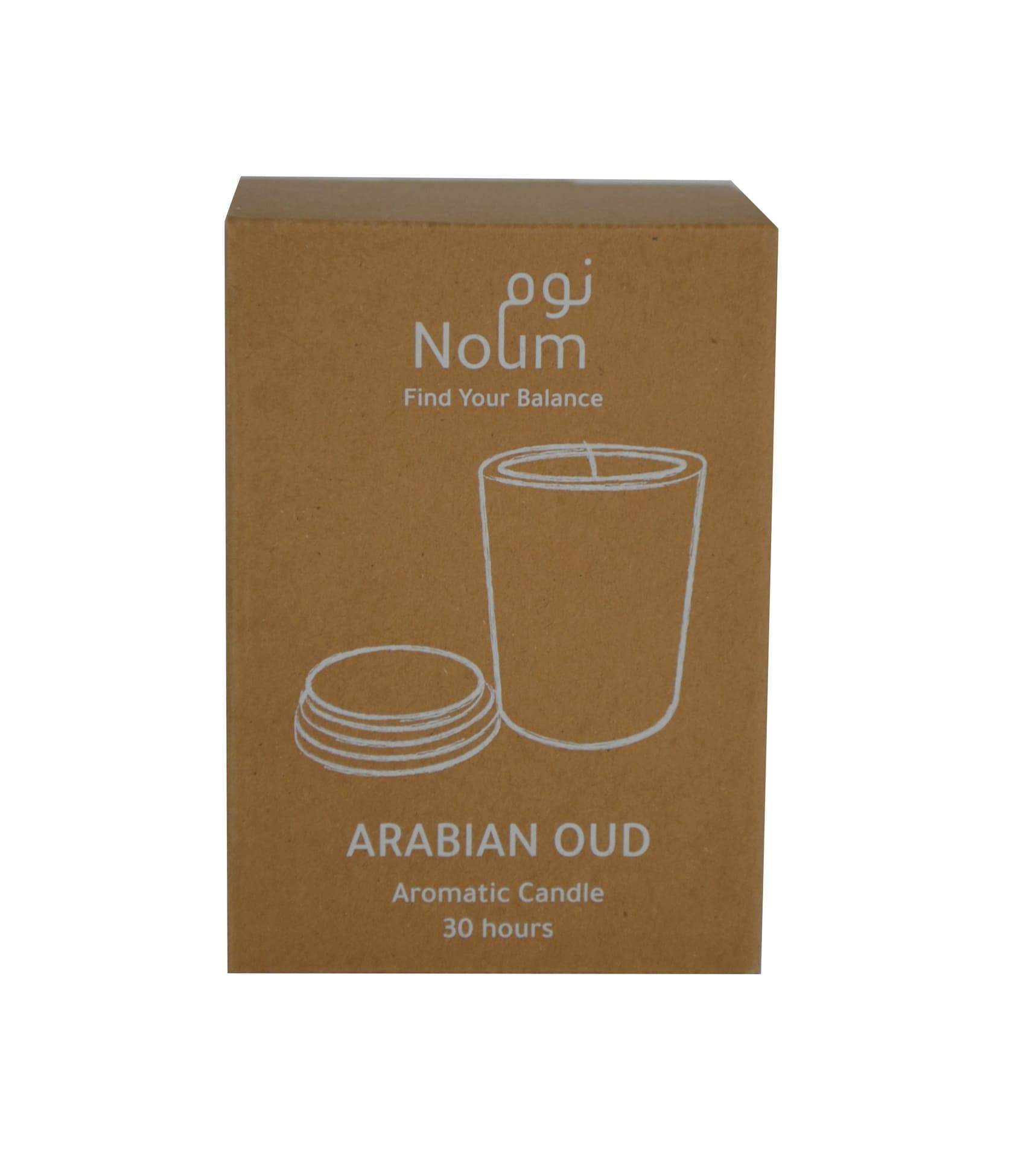 NOUM - Arabic Oudh Scented Glass Candle with Bamboo Lid - Black detail 6