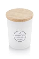 NOUM - Arabic Oudh Scented Glass Candle with Bamboo Lid White