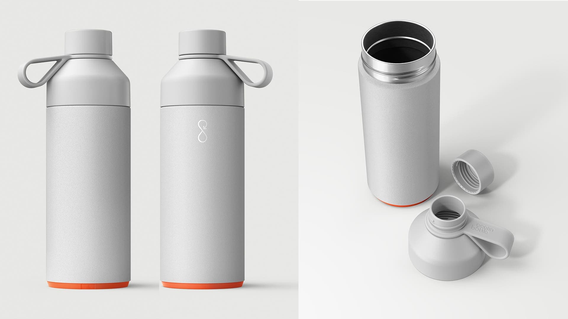Ocean Bottle 1L - Rock Grey detail 2