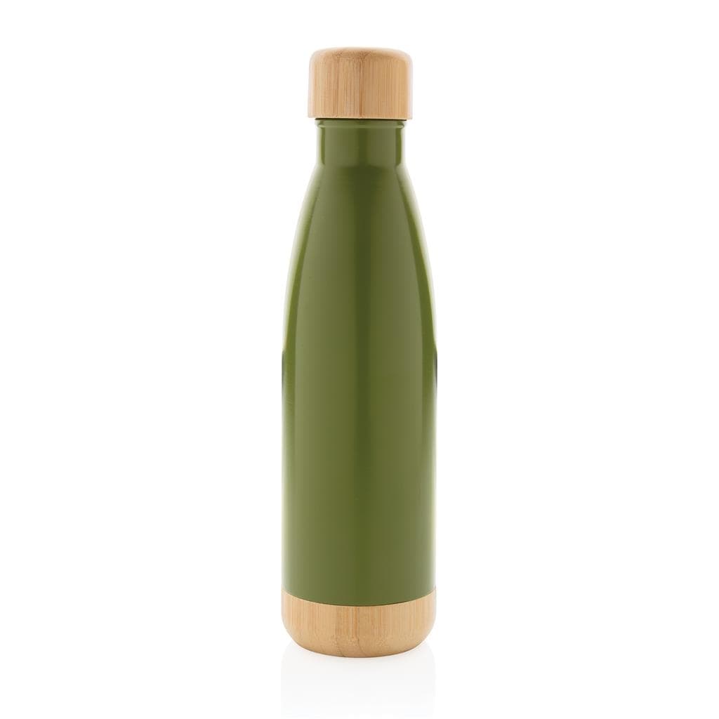 ODESSA - Giftology Double Wall Stainless Bottle with Bamboo Lid and Base - Green detail 2
