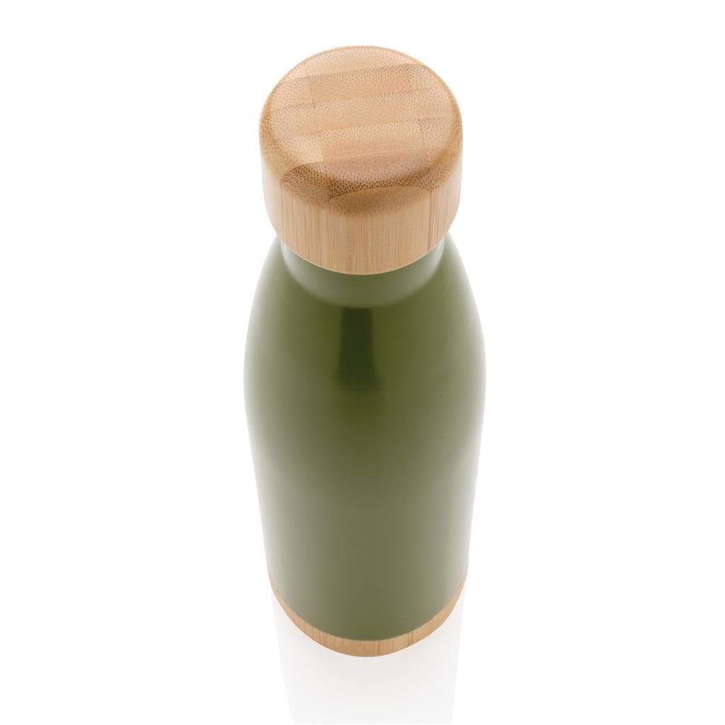 ODESSA - Giftology Double Wall Stainless Bottle with Bamboo Lid and Base - Green detail 3