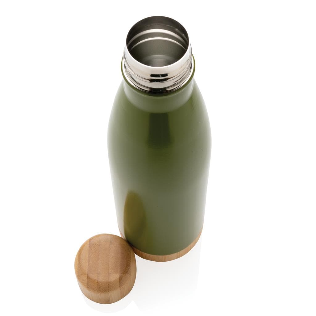 ODESSA - Giftology Double Wall Stainless Bottle with Bamboo Lid and Base - Green detail 4