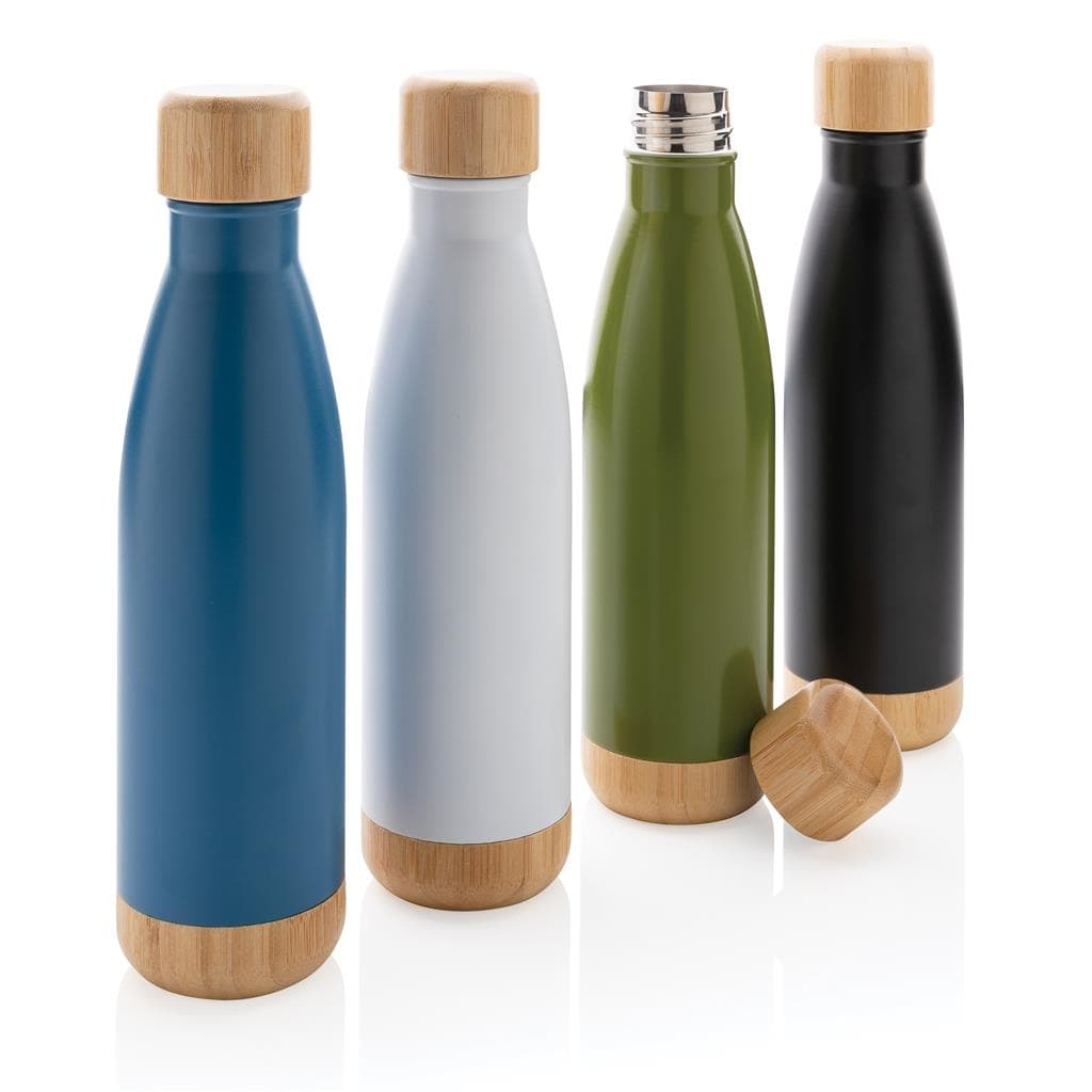 ODESSA - Giftology Double Wall Stainless Bottle with Bamboo Lid and Base - Green detail 6