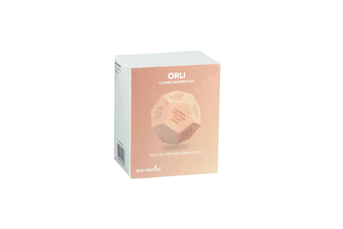 ORLI - eco-neutral Digital Detox Wooden Dice detail 4