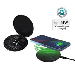 OSLO Mag - @memorii Recycled 15W Magnetic Wireless Charger Multicable Set Black