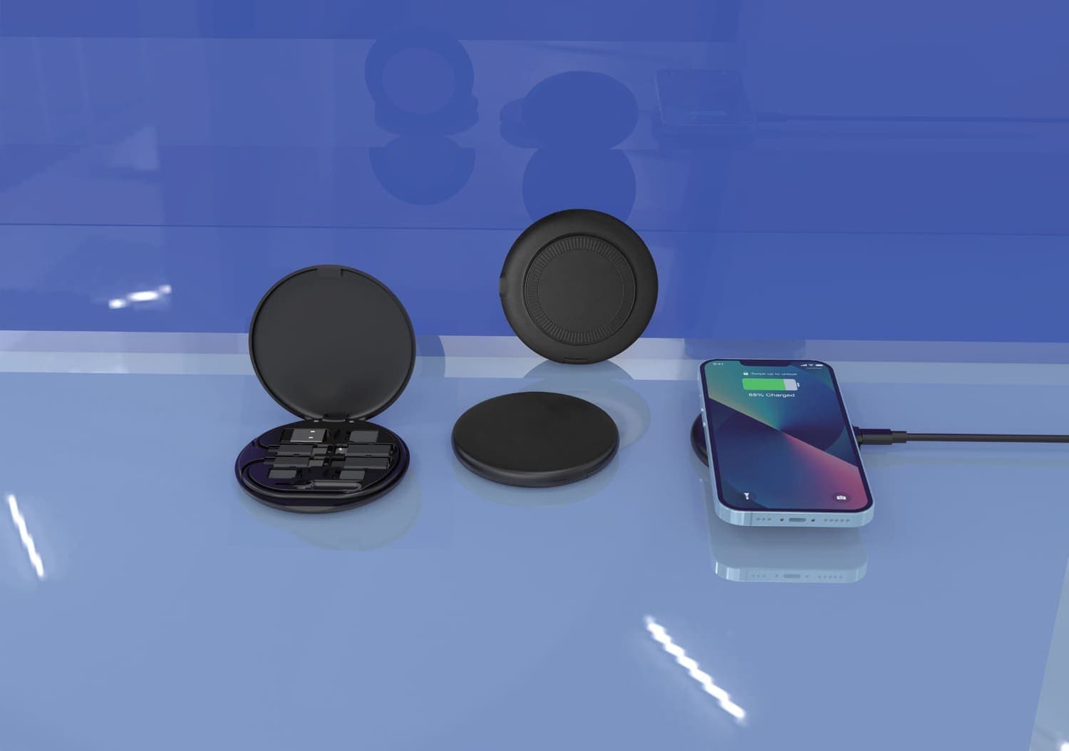 OSLO Mag - @memorii Recycled 15W Magnetic Wireless Charger Multicable Set - Black detail 7