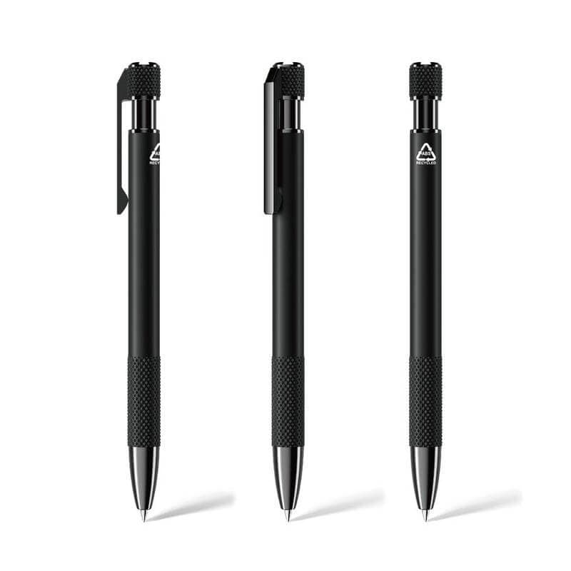 PILA - Recycled Aluminium Ballpoint Pen - Black detail 6